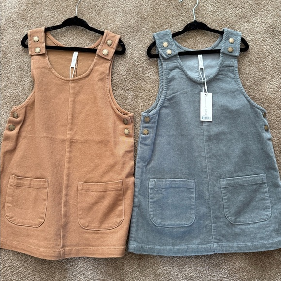 Rylee + Cru Other - Rylie and Cru- Stylish Kids Corduroy Dresses or jumpers - Tan and Gray